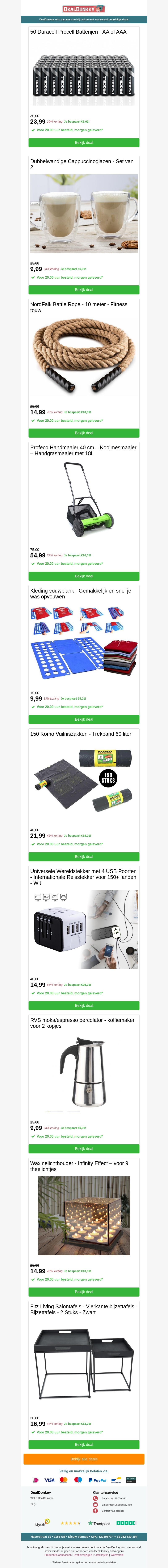 50 Duracell Procell Batterijen - Battle Rope - Handmaaier - Vouwplank - Vuilniszakken - Wereldstekker 50 Duracell Procell Batterijen - Battle Rope - Handmaaier - Vouwplank - Vuilniszakken - Wereldstekker