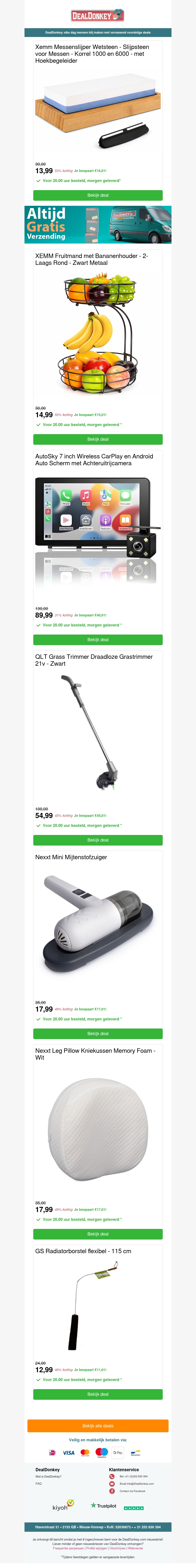 Messenslijper Wetsteen - Grastrimmer - Mijtenstofzuiger - Kniekussen Messenslijper Wetsteen - Grastrimmer - Mijtenstofzuiger - Kniekussen
