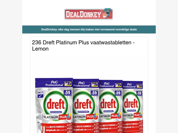 236 Dreft Platinum Plus vaatwastabletten - Betonschaar - Gaspit - Opbergrek - Doucherek