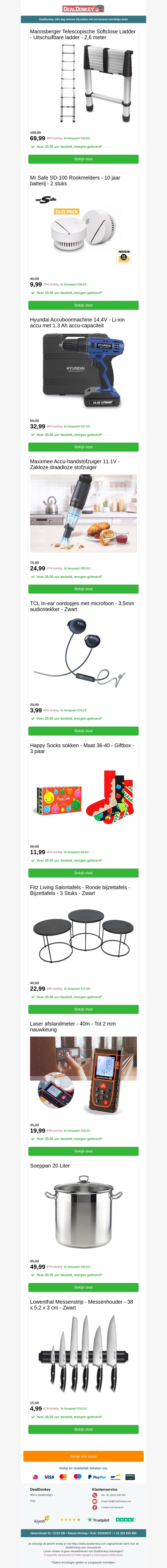 Mannsberger Telescopische Ladder - Accuboormachine - Handstofzuiger - Oordopjes - Salontafels Mannsberger Telescopische Ladder - Accuboormachine - Handstofzuiger - Oordopjes - Salontafels