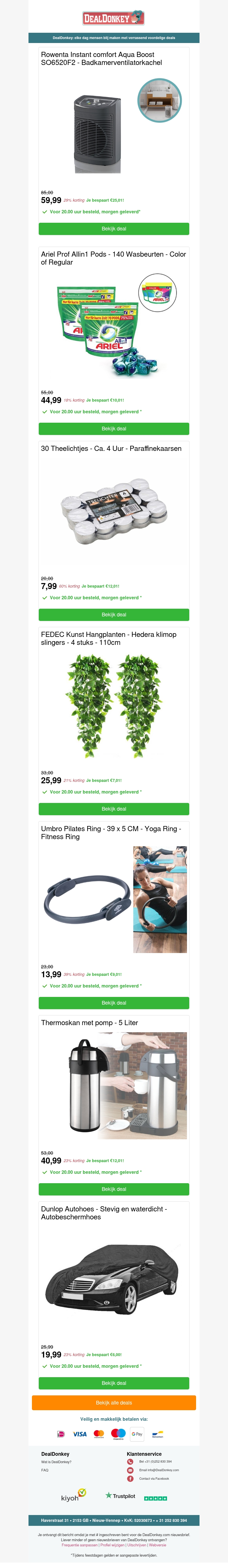 Rowenta Kachel - Pilates Ring - Thermoskan - Hangplanten - Autohoes Rowenta Kachel - Pilates Ring - Thermoskan - Hangplanten - Autohoes