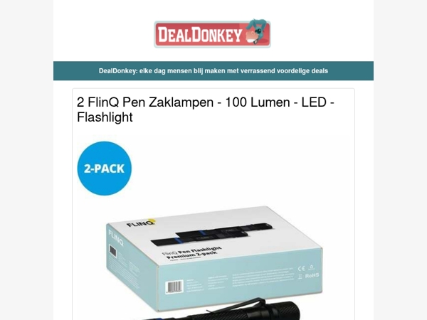 2 FlinQ Pen Zaklampen - Koekenpan - Wifi Camera - Padverlichting - Fondue Set