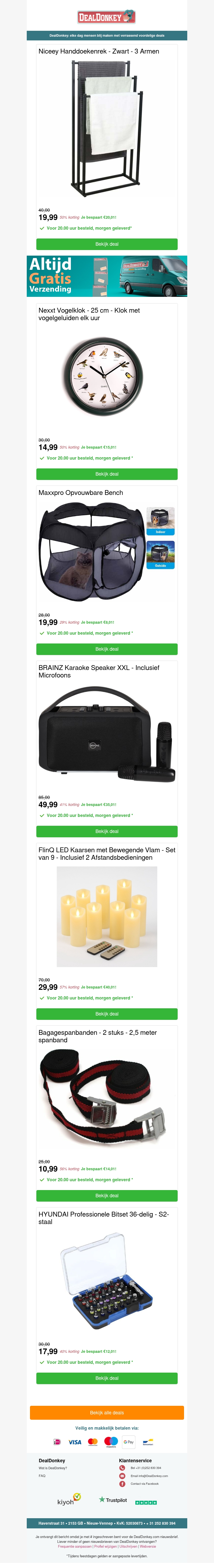Handdoekenrek - Opvouwbare Bench - Karaoke Speaker - Led Kaarsen Handdoekenrek - Opvouwbare Bench - Karaoke Speaker - Led Kaarsen