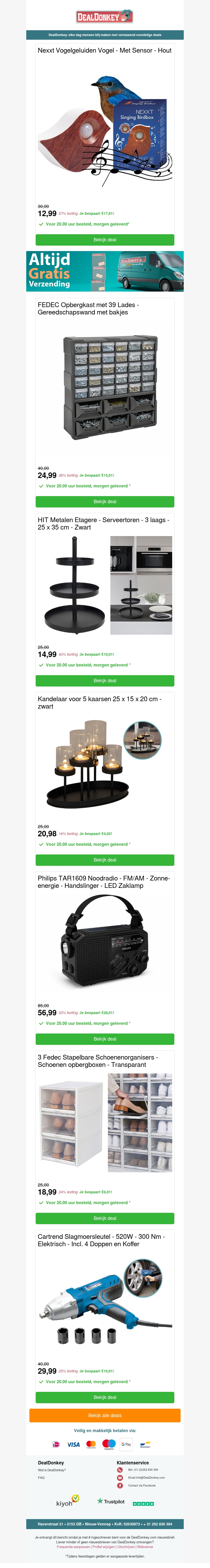 Nexxt Vogelgeluiden Vogel - Philips TAR1609 Noodradio - HIT Metalen Etagere - Kandelaar voor 5 kaarsen Nexxt Vogelgeluiden Vogel - Philips TAR1609 Noodradio - HIT Metalen Etagere - Kandelaar voor 5 kaarsen