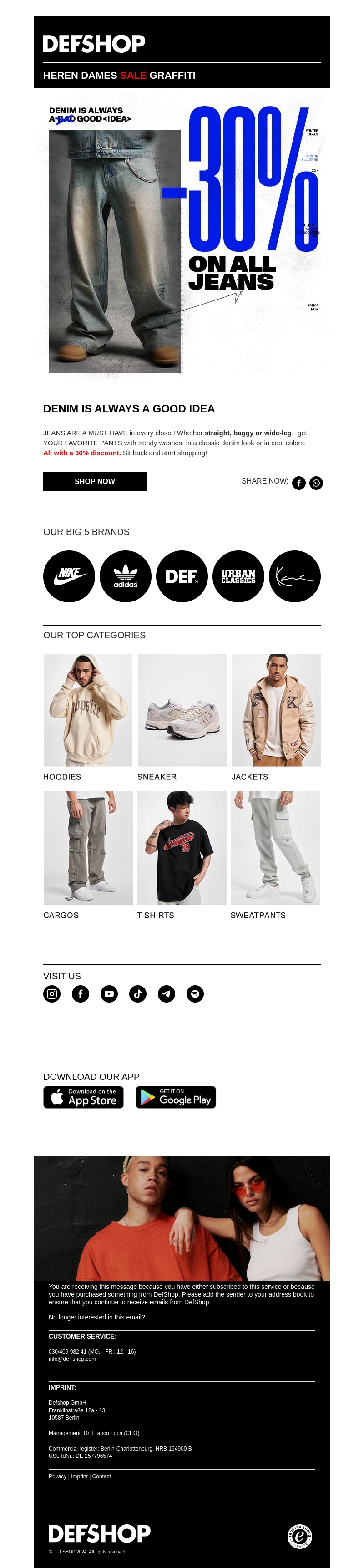 π -30% off your new favorite jeans - Denim is always a good idea! π -30% off your new favorite jeans - Denim is always a good idea!