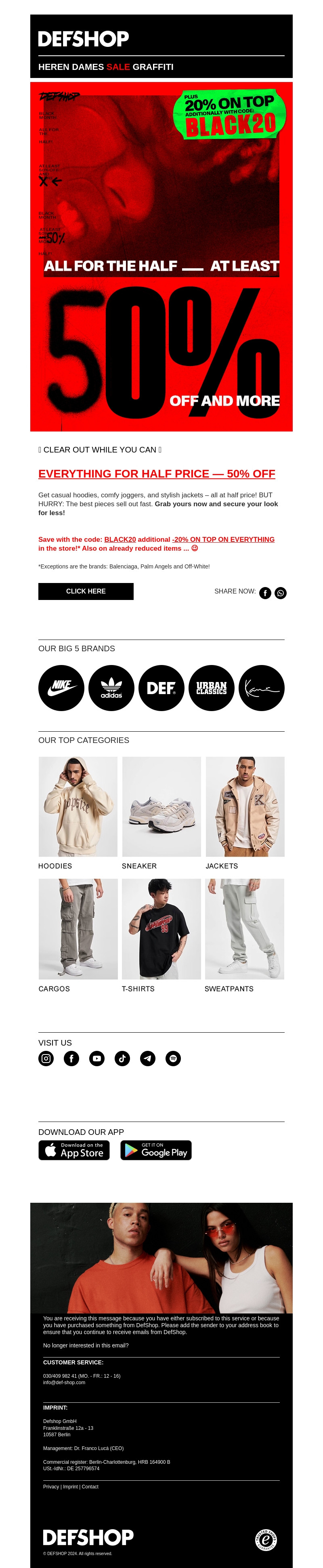 ❌ 50% OFF AND MORE ❌ EVERYTHING FOR HALF PRICE! ❌ 50% OFF AND MORE ❌ EVERYTHING FOR HALF PRICE!