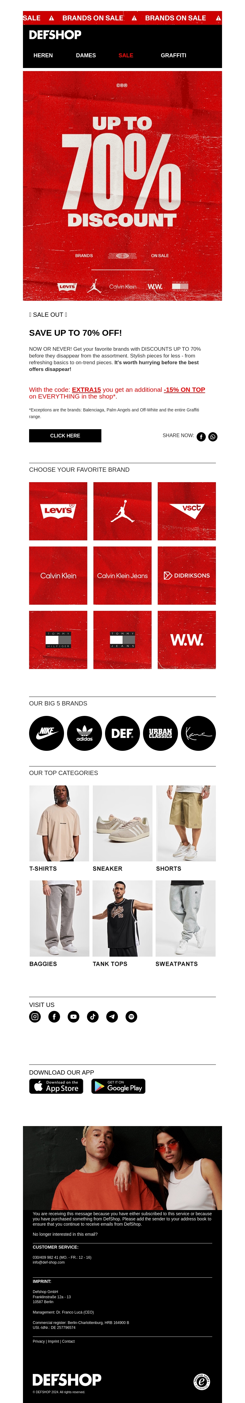 💰🤑 -70% BRAND SALE - Jordan, Levi's, Calvin Klein and many more brands at OUTLET PRICES! 💰🤑 -70% BRAND SALE - Jordan, Levi's, Calvin Klein and many more brands at OUTLET PRICES!