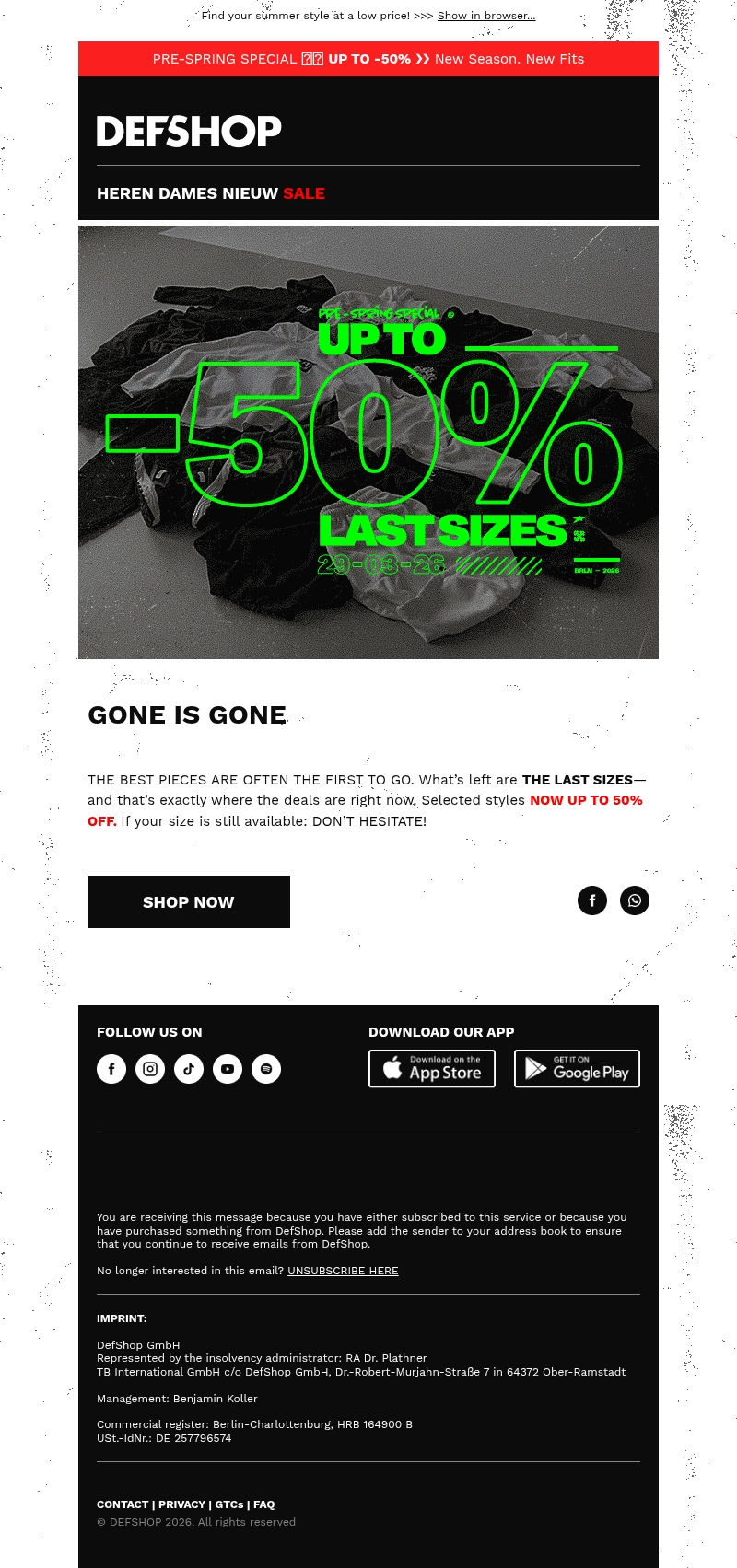 💥 LAST SIZES - Up to 50% off last sizes 💥 💥 LAST SIZES - Up to 50% off last sizes 💥