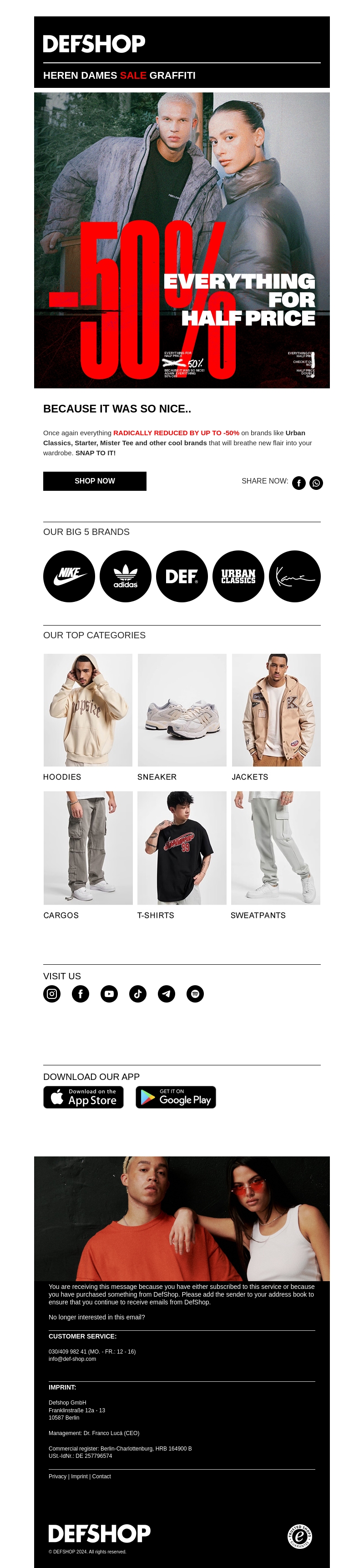 THIS TIME: Everything for half price π UP TO -50% on Urban Classics, Mister Tee and more! THIS TIME: Everything for half price π UP TO -50% on Urban Classics, Mister Tee and more!