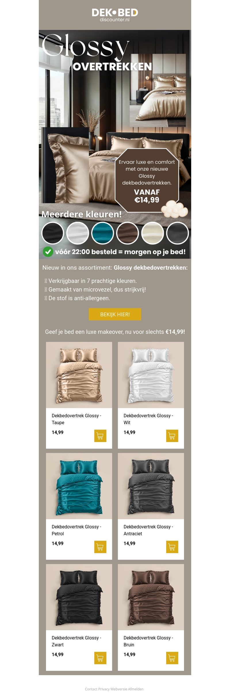 NIEUW: Glossy dekbedovertrekken! NIEUW: Glossy dekbedovertrekken!