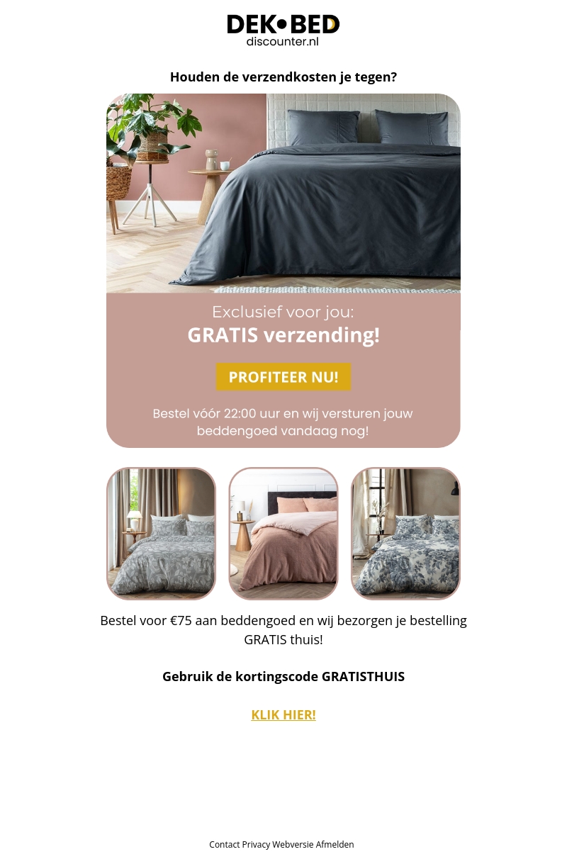 Houden de verzendkosten je tegen? Houden de verzendkosten je tegen?