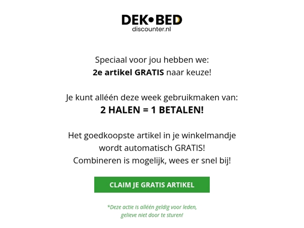Reminder: je GRATIS beddengoed!