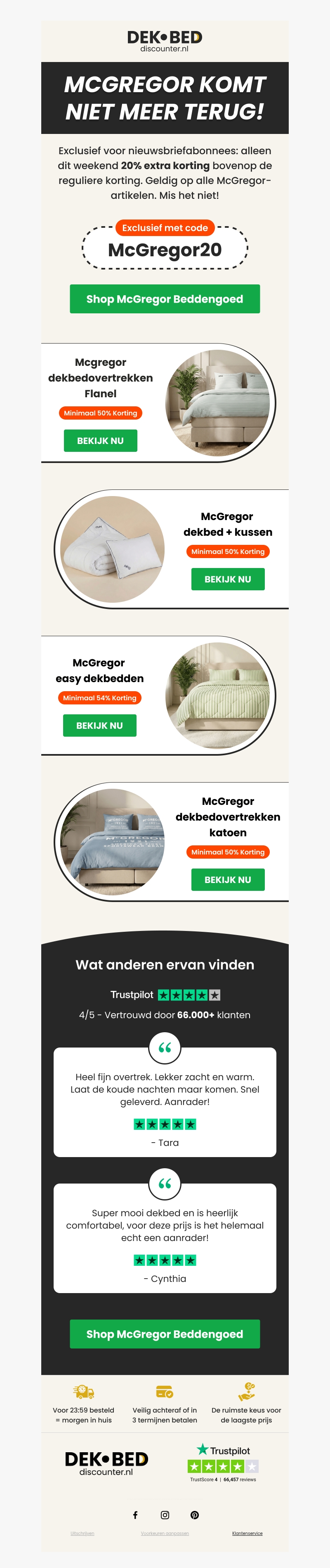 🔥McGregor only: 20% EXTRA korting 🔥McGregor only: 20% EXTRA korting