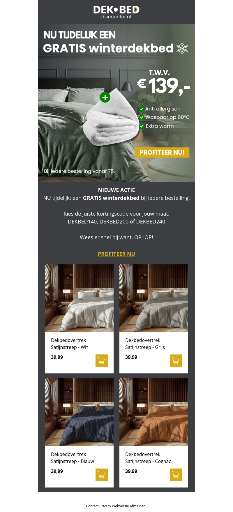 Een GRATIS winterdekbed? Een GRATIS winterdekbed?