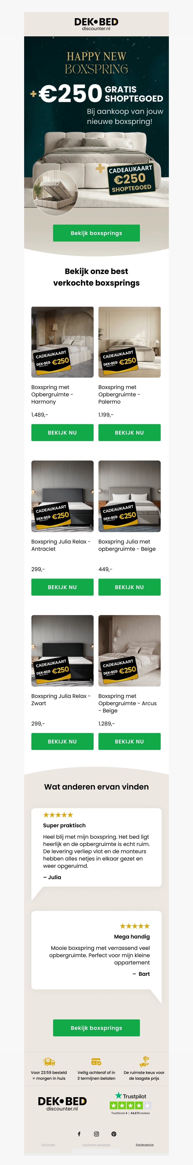 Nieuw jaar. Nieuw bed. Nieuw jaar. Nieuw bed.
