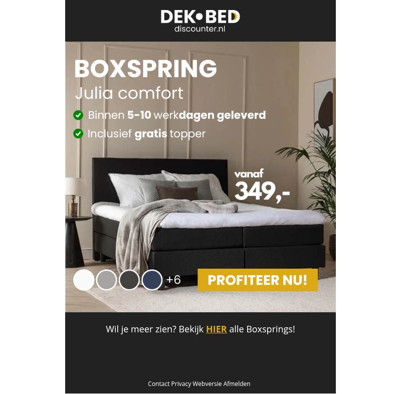 Bekijk de beste boxspring DEALS! Bekijk de beste boxspring DEALS!