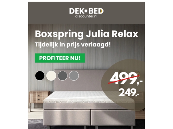 Boxspring SALE! vanaf 249,-