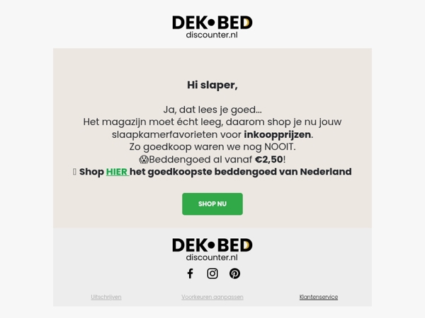 RE: beddengoed voor inkoopprijzen?