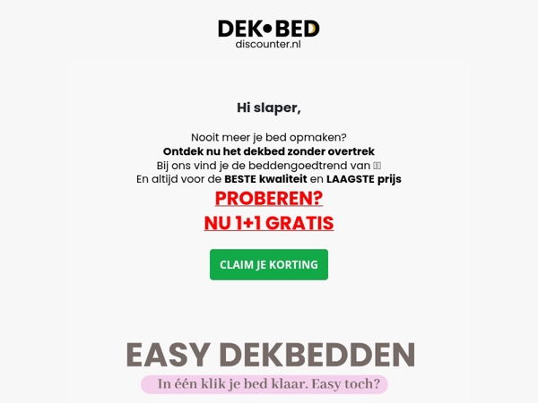 Profiteer nu van 1+1 GRATIS!