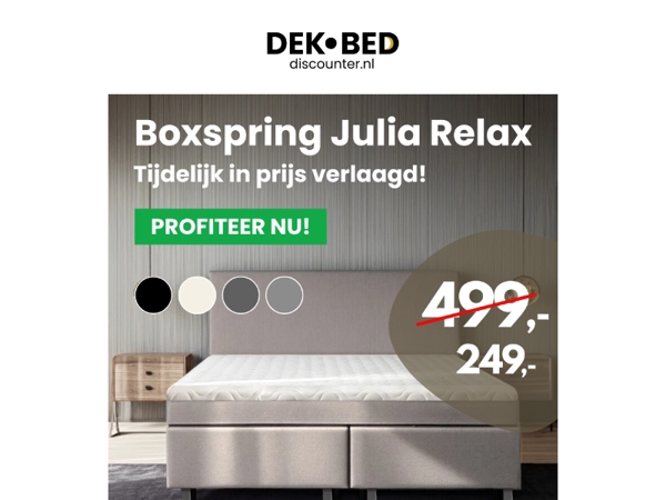 Nieuwe boxspring nodig? Al vanaf 249,-