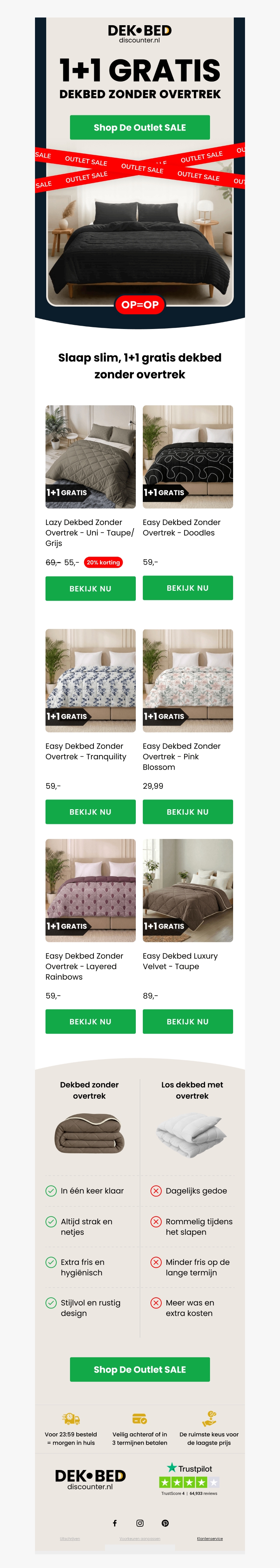 1+1 GRATIS dekbed 1+1 GRATIS dekbed