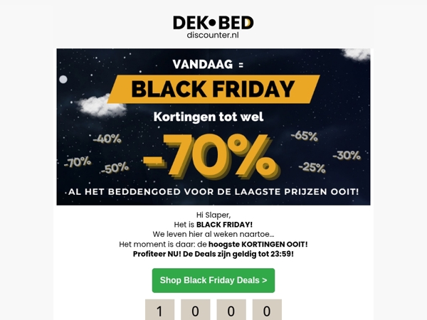 Vandaag = BLACK Friday | -70%🖤