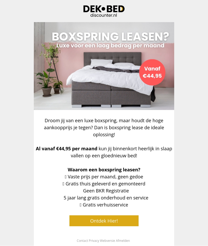Nieuwe boxspring vanaf 44,95? Nieuwe boxspring vanaf 44,95?