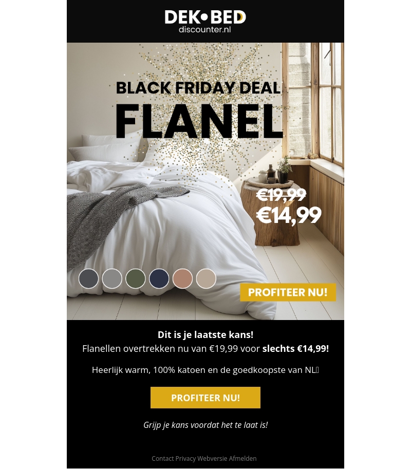 Nu of nooit: Flanel alleen vandaag nog afgeprijsd! Nu of nooit: Flanel alleen vandaag nog afgeprijsd!