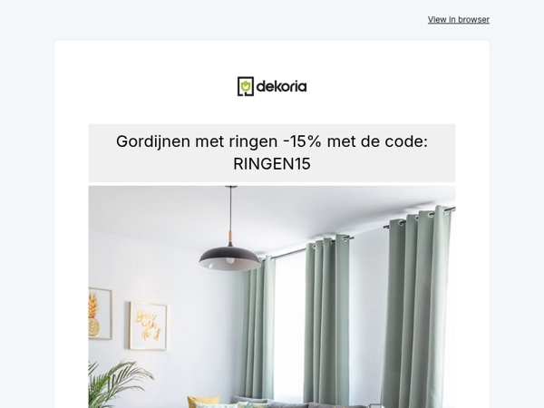 Happy Weekend! 🎉 -15% op alle gordijnen met ringen🎁