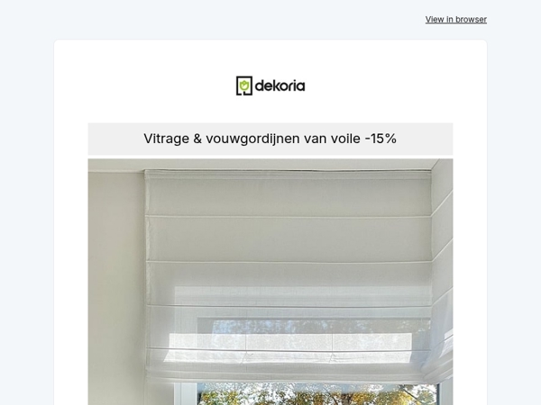 ⛅️ Zacht gefilterd daglicht - vitrage & vouwgordijnen van voile -15%