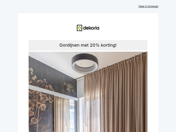 🌞 Zomeractie: alle gordijnen 20% voordeliger!