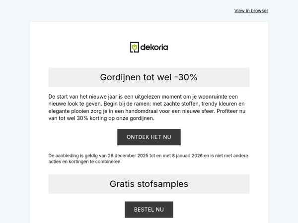 ✨ Nieuwjaarsaanbieding - gordijnen tot wel -30%