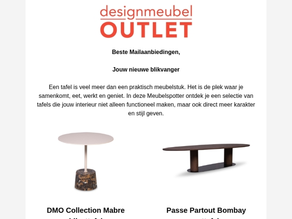 Tafels uitgezocht door jouw persoonlijke meubelspotter