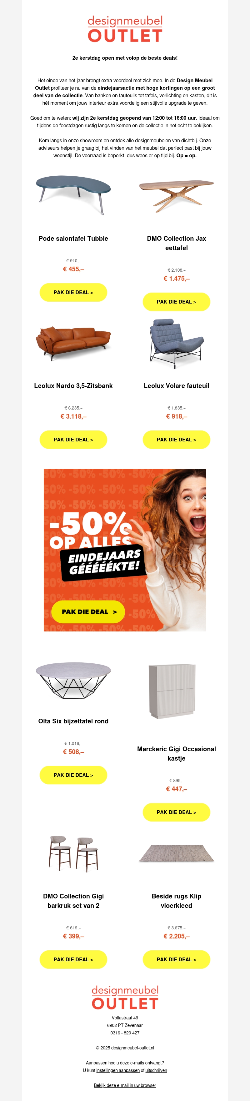Eindejaars GÉÉÉÉÉKTE bij Gilsing Wonen vijftig procent korting in de outlet Eindejaars GÉÉÉÉÉKTE bij Gilsing Wonen vijftig procent korting in de outlet