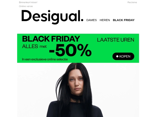 ALLES 50% KORTING | Laatste paar uur