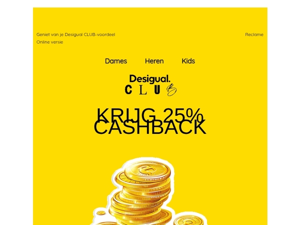25% cashback met je eerste aankoop
