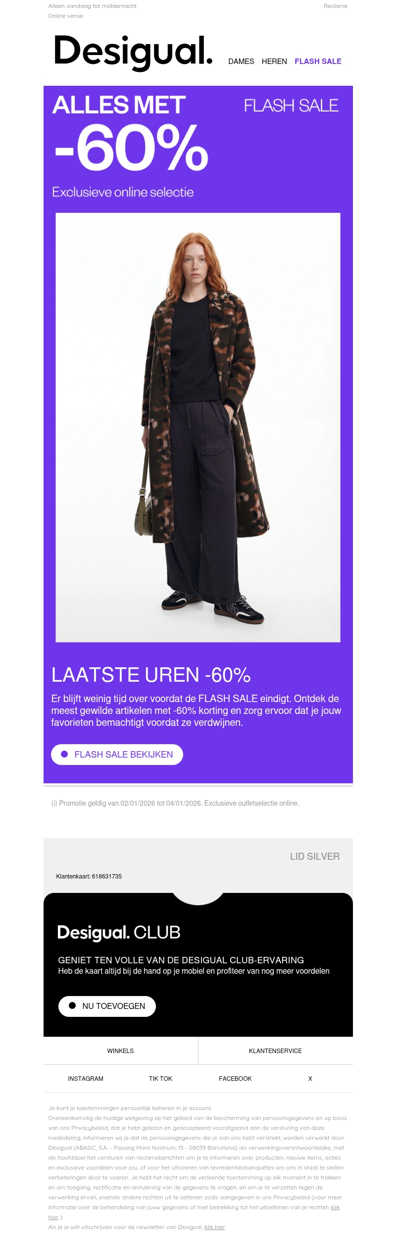 Alles -60%: Je hebt nog tijd. Alles -60%: Je hebt nog tijd.