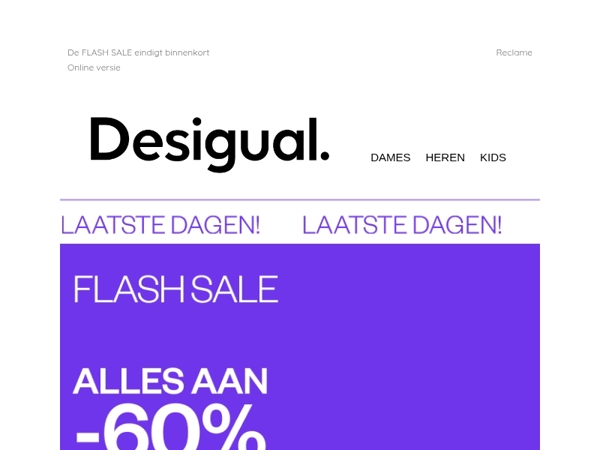 Alleen tot morgen -60%. Ren!