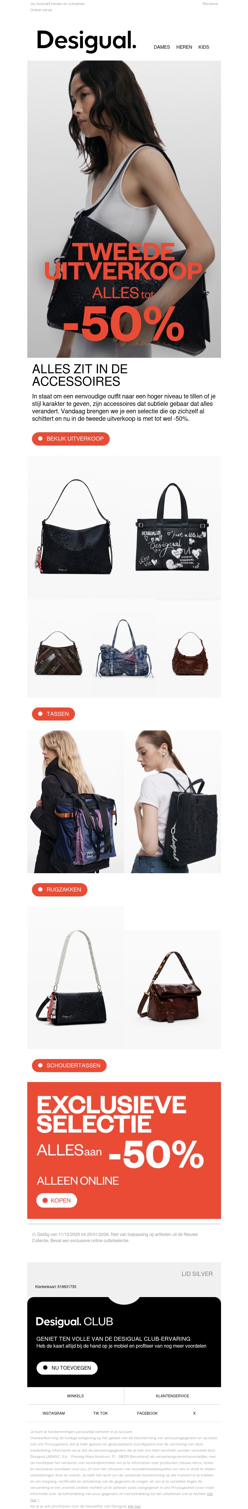 Tot -50% op ACCESSOIRES Tot -50% op ACCESSOIRES
