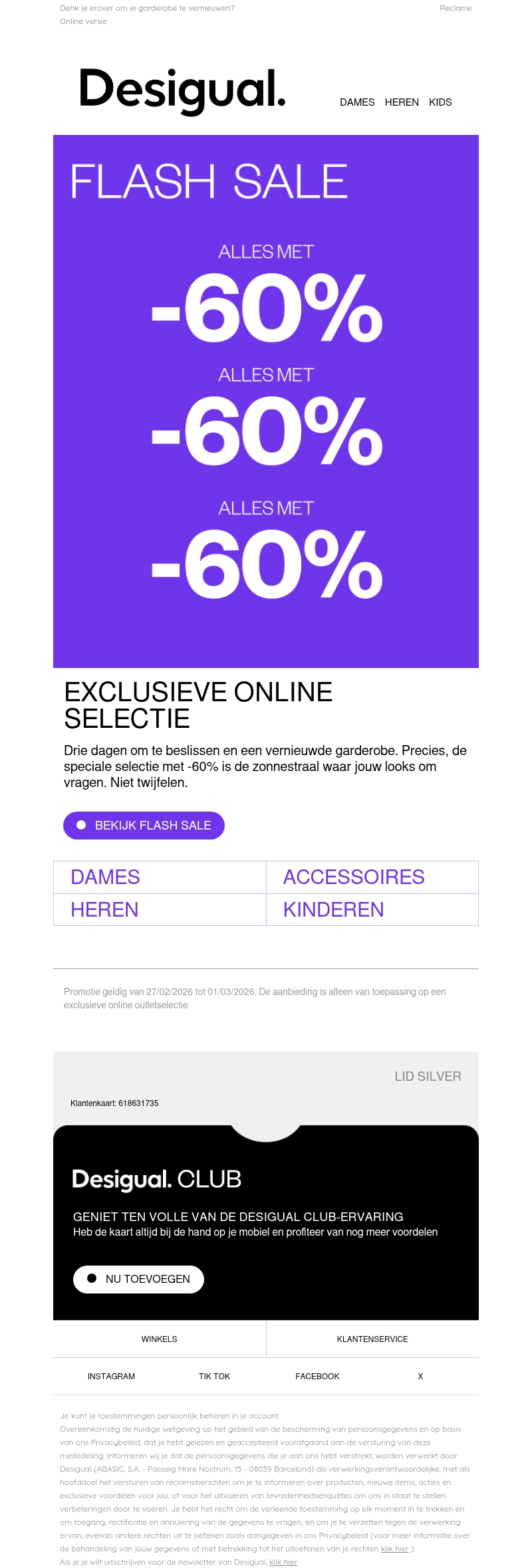 ALLES MET -60%. Slechts drie dagen. ALLES MET -60%. Slechts drie dagen.