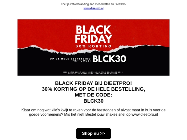 30% korting, mis het niet! BlacKfriday!