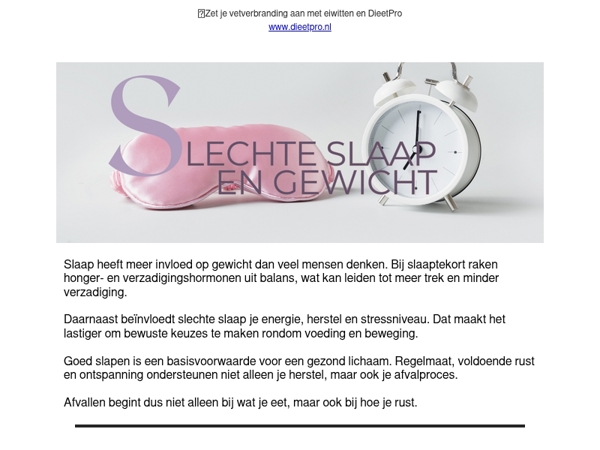 Slaap: een onderschatte factor bij afvallen