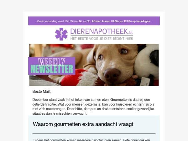 Gezellig gourmetten? Denk aan je huisdier!