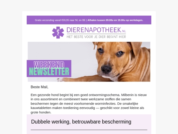 Ontdek Milbenin – 20% korting voor jouw viervoeter! 🐶