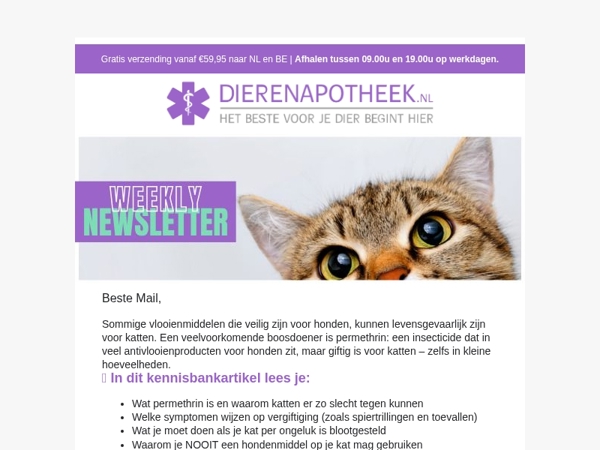 Let op: dit vlooienmiddel is levensgevaarlijk voor je kat!