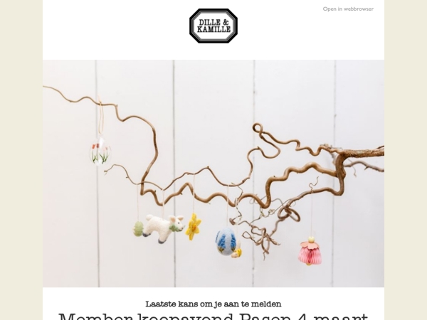 Meld je aan voor de member koopavond Pasen