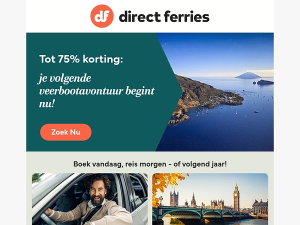 Tot 75% korting: je volgende veerbootavontuur begint nu!