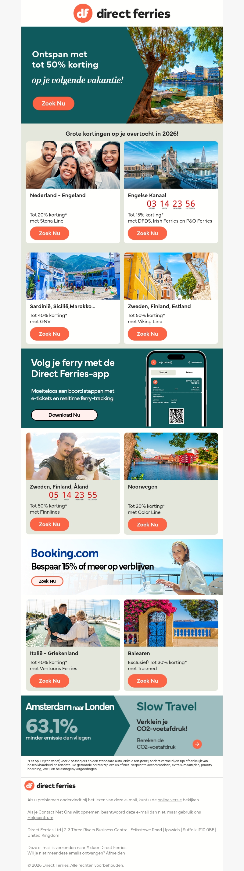 Tot 50% korting op je volgende vakantie! Tot 50% korting op je volgende vakantie!