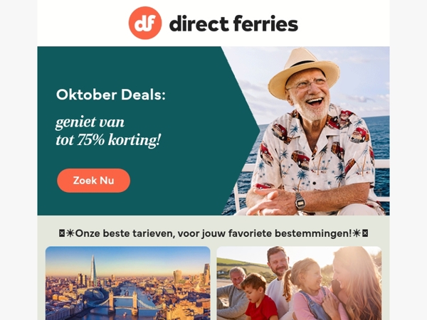 Tot 75% korting op je volgende reis!