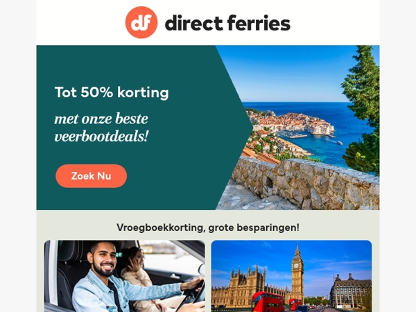 Tot 50% korting met onze beste veerbootdeals!